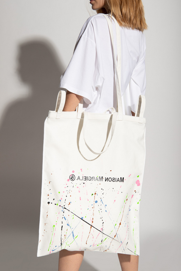 【関税込み】Ns Shopper Bag - MM6 Maison Margiela - Cotton - MM6 by Maison Martin Margiela Berlin Logo Print Cotton